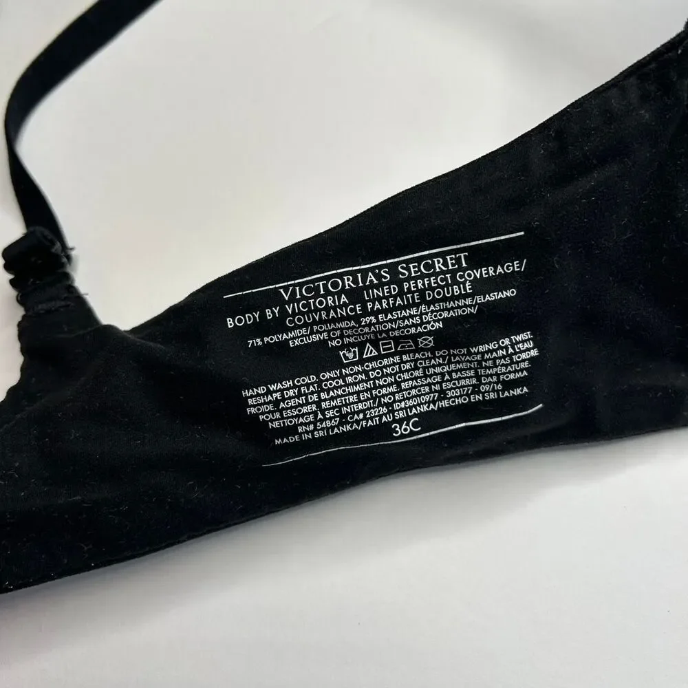 Victoria's Secret black lined perfect coverage bra Size 36C - Picture 5 of 6